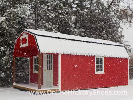 Hickory Sheds Lofted Front Porch with 1 Side Window