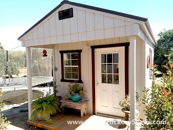 Hickory Sheds Utility Front Porch with Single 9 Lite Door