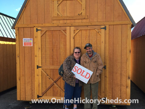 A couple happy with their new Hickory Shed