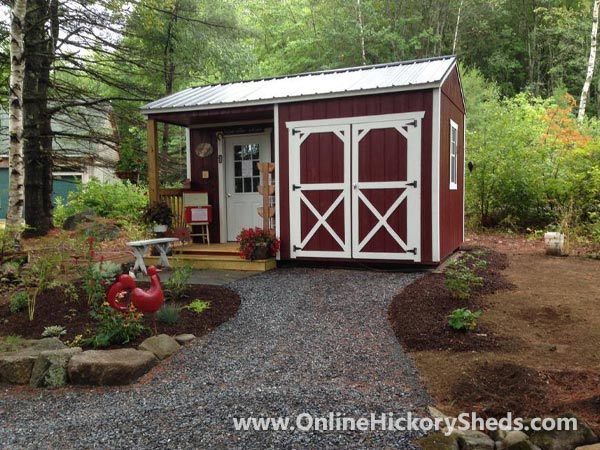 Hickory Sheds Utility Side Porch with Double Barn Doors