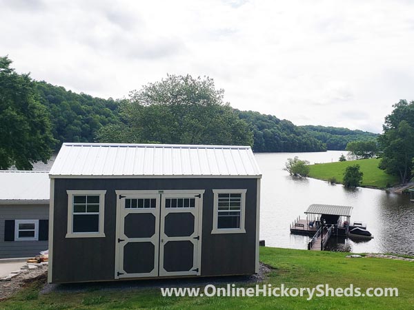 Hickory Sheds Side Utility with 5 Lite Double Barn Doors